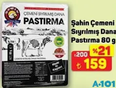 ŞAHİN ÇEMENİ SIYRILMIŞ DANA PASTIRMA 80 G